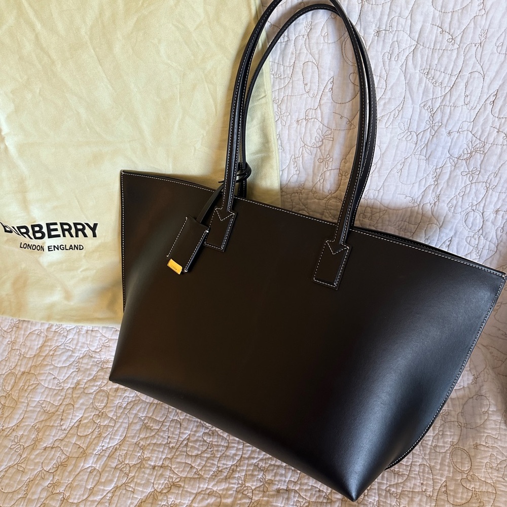 Burberry Black Leather Tote Bag